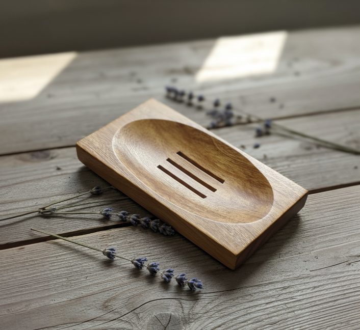 Premium Natural Wooden Soap Holder – Anti-Slip, Quick-Dry & Eco-Friendly Design