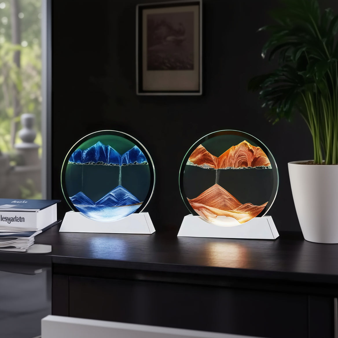 3D Moving Sand Art Frame – Relaxing Sandscape Motion Decor for Home & Office